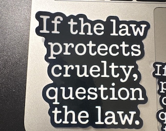 Activist Quote Magnet: Justice Message - Bold Text, Waterproof Vinyl