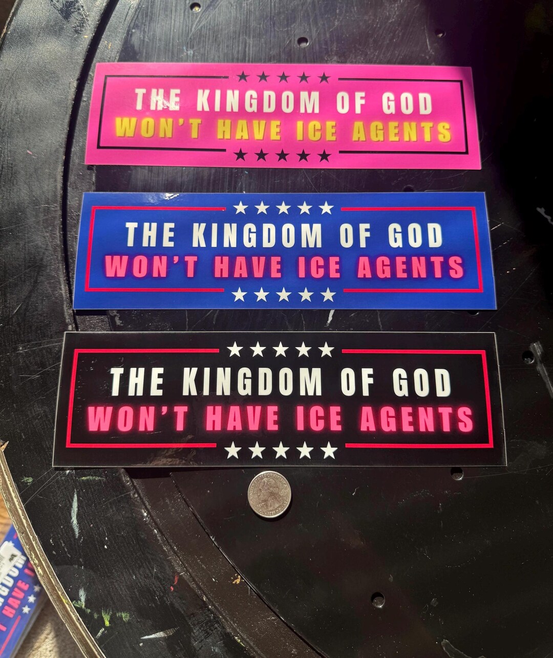 Progressive Christian Bumper Sticker, Anti-ice, Pro-human Rights (3x10 ...