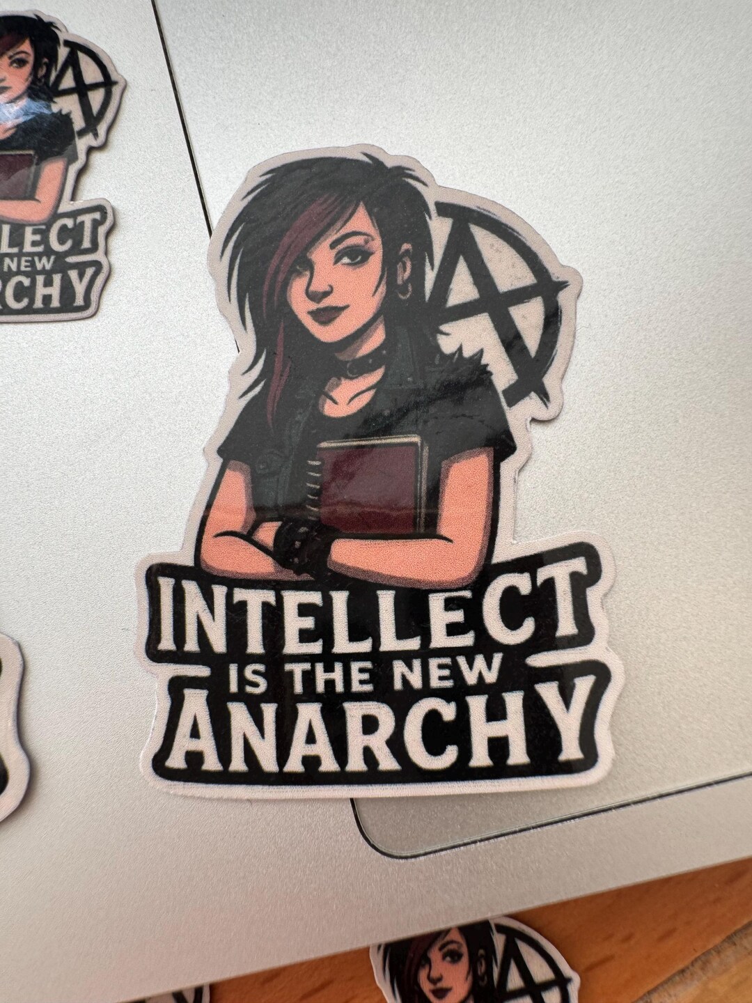 Alt Feminist Vinyl Sticker, Goth Book Lover, Intellectual Punk (2x2 to ...