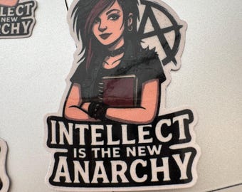 Alt Feminist Vinyl Sticker, Goth Book Lover, Intellectual Punk (2x2 to 4x4)