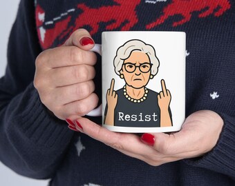 Resist Ceramic Mug - 11oz and 15oz, Gift for Coffee Lovers, Humor, Office Decor, Christmas, Celebration