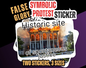 Historical Justice Parody Sticker – Funny Leftist Art Decal for Planners, Journals & Social Activist Gifts