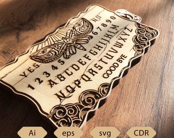 Ouija Board Laser cut, Ouija Svg vector, Ouija Board Engrave, Ouija Board ai, spirit Board, Laser Cut File