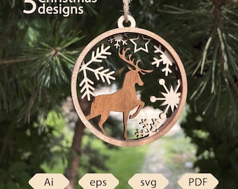 80 Christmas Ornament SVG Bundle 3 Layers Ornament Laser Cut File ...