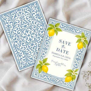 Lemon Tile Save the Date-Editable Wedding Template