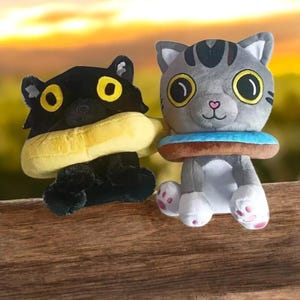 Ralph & Bella Plush Toys – Half Asleep Chris Inspired Cat Plushies – Soft Stuffed Cats – Gift for Kids, Fans, Cat Lovers