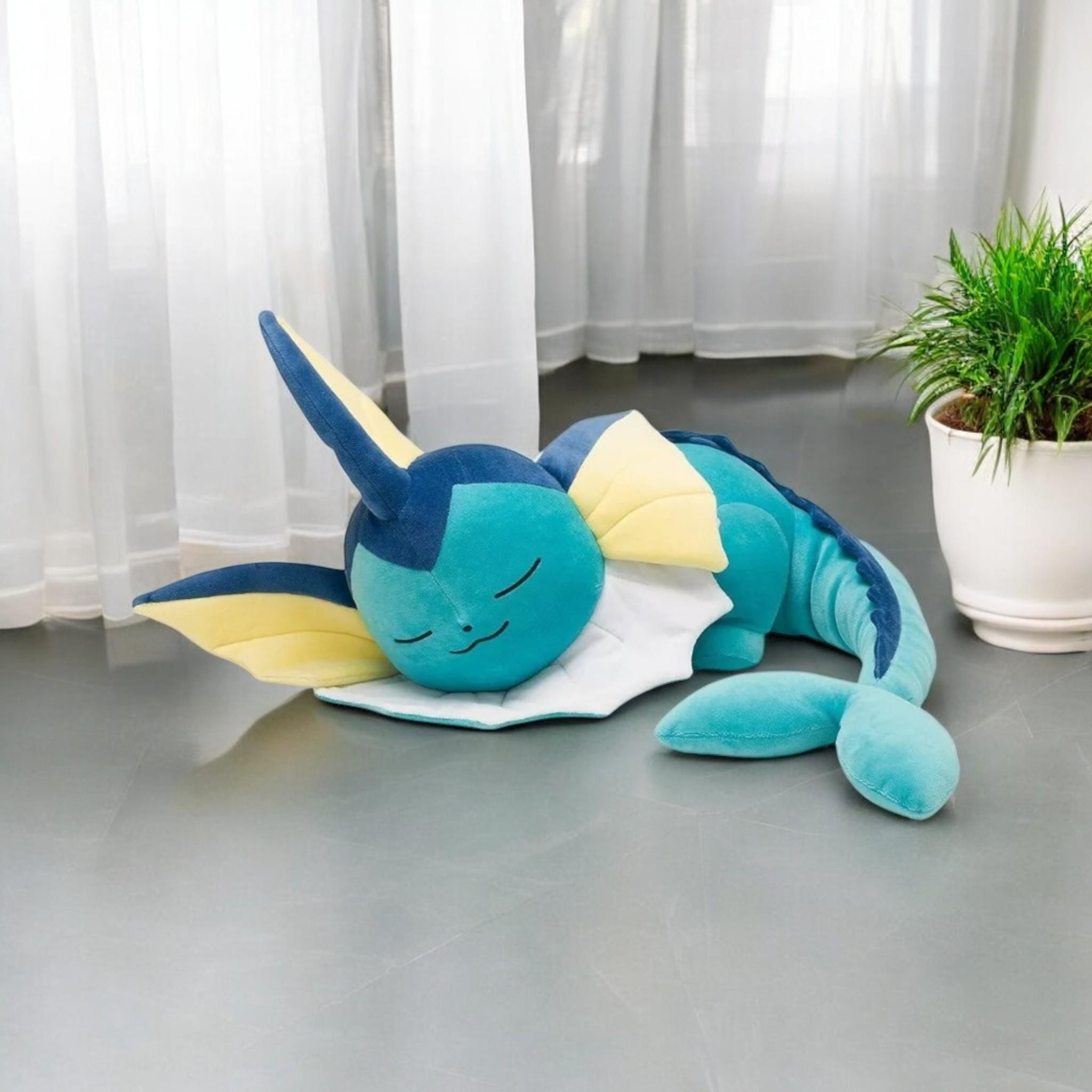 Vaporeon Sleeping Plush – Kawaii Suya Doll – Soft Stuffed Animal – Cute Eeveelution Gift – Anime-Inspired cartoon Plushie