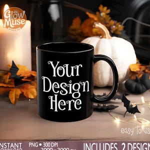 Pumpkin Mug Mockup, Halloween Black Mug Mockup, Fall Spooky Mug Mockup, Mug Mockup Halloween, Mug Mockup Black 11 oz, Mug Mockup Bundle