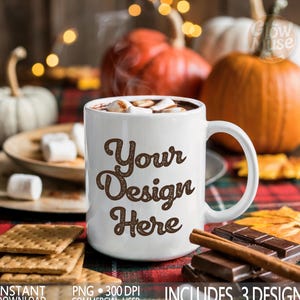 3 Coffee Mug Mockup, Halloween 11oz Mug Mockup, Ceramic Coffee Mug, White Mug Mockups, Fall Mug Mockup Bundle, POD Mug, Autumn Mug Ceramic