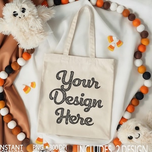 Natural & Black Canvas Tote Bag Mock up Halloween Mockup Tote Bag Mockup Bundle Shopping Bag Mockup Tote Bag Mockups Fall Mockup Tote Mockup