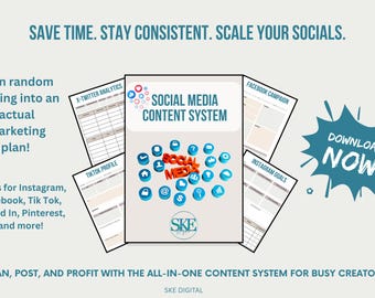 Sistema di gestione dei contenuti per i social media • Modelli per la pianificazione del marketing (download digitale)