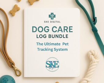 Dog Care Log Bundle – 32 Page Pet Planner, Tracker & Health Organizer