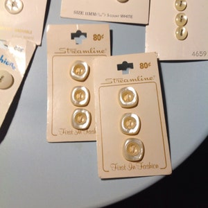 Vintage 8 carded pearly buttons