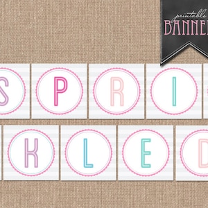 BABY SPRINKLE BANNER - Sprinkled With Love Banner - Printable Banner