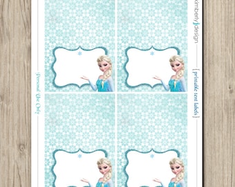 FROZEN BIRTHDAY Tent Labels - Printable Food Labels - INSTANT Download