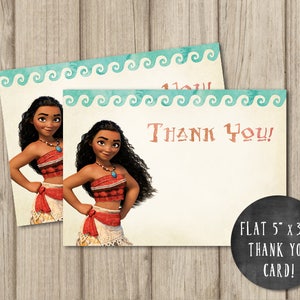 MOANA DANKE Karte, Moana Geburtstag Dankeskarte, druckbare moana Dankeskarte, moana Einladung, moana Geburtstagseinladung