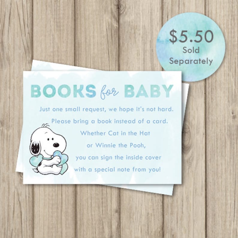 Snoopy Baby Shower Invitation, Peanuts Baby Shower Invitation, Baby Boy Shower Invitation, Our Little Peanut, Digital or Printed 5x7 image 5