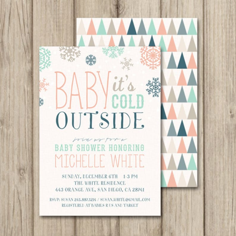 WINTER BABY SHOWER Invitation Baby It's Cold Outside Etsy