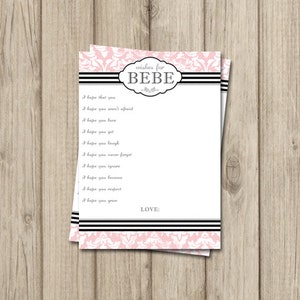 Wishes for Baby Card - Bebe Soiree - Paris Theme Baby Shower