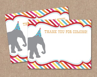 Circus Birthday THANK YOU Cards - FLAT A2 Sized - Instant Download