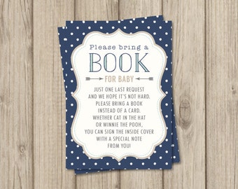 BRING A BOOK Card ~ Rustic Baby Shower ~ Rustic Baby Boy Shower ~ Rustic Bring a book insert card