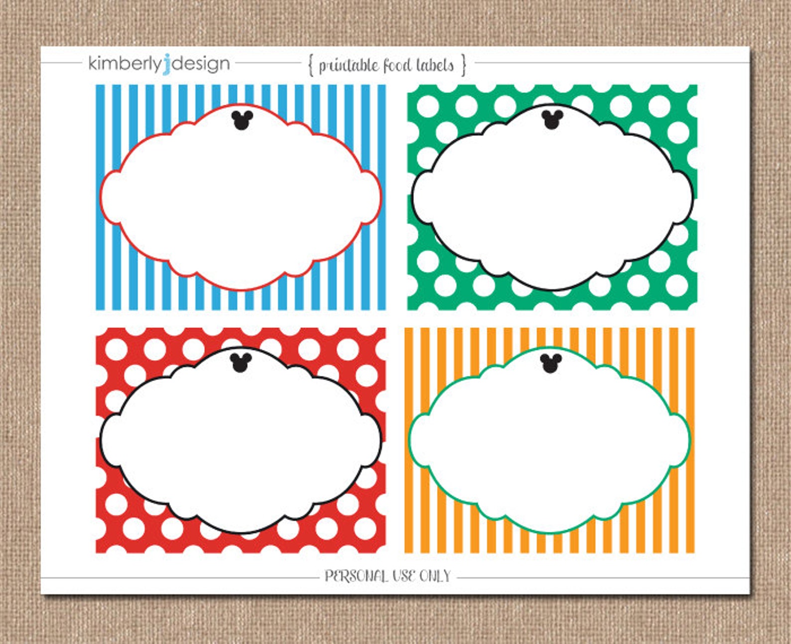 PRINTABLE FOOD LABELS Mickey Mouse Clubhouse Birthday Kit - Etsy