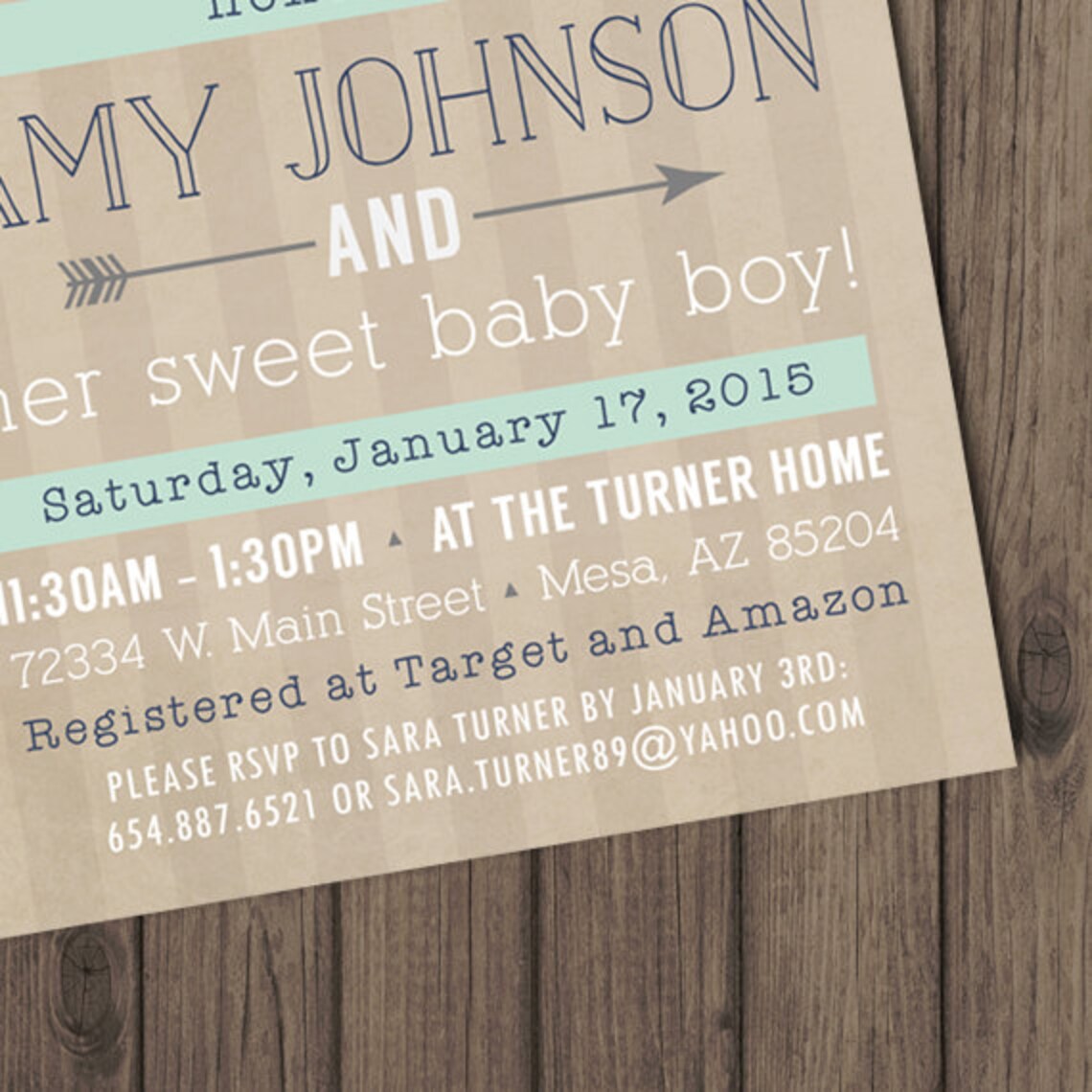 BABY BOY SHOWER Invitation Rustic Baby Shower Invitations Etsy