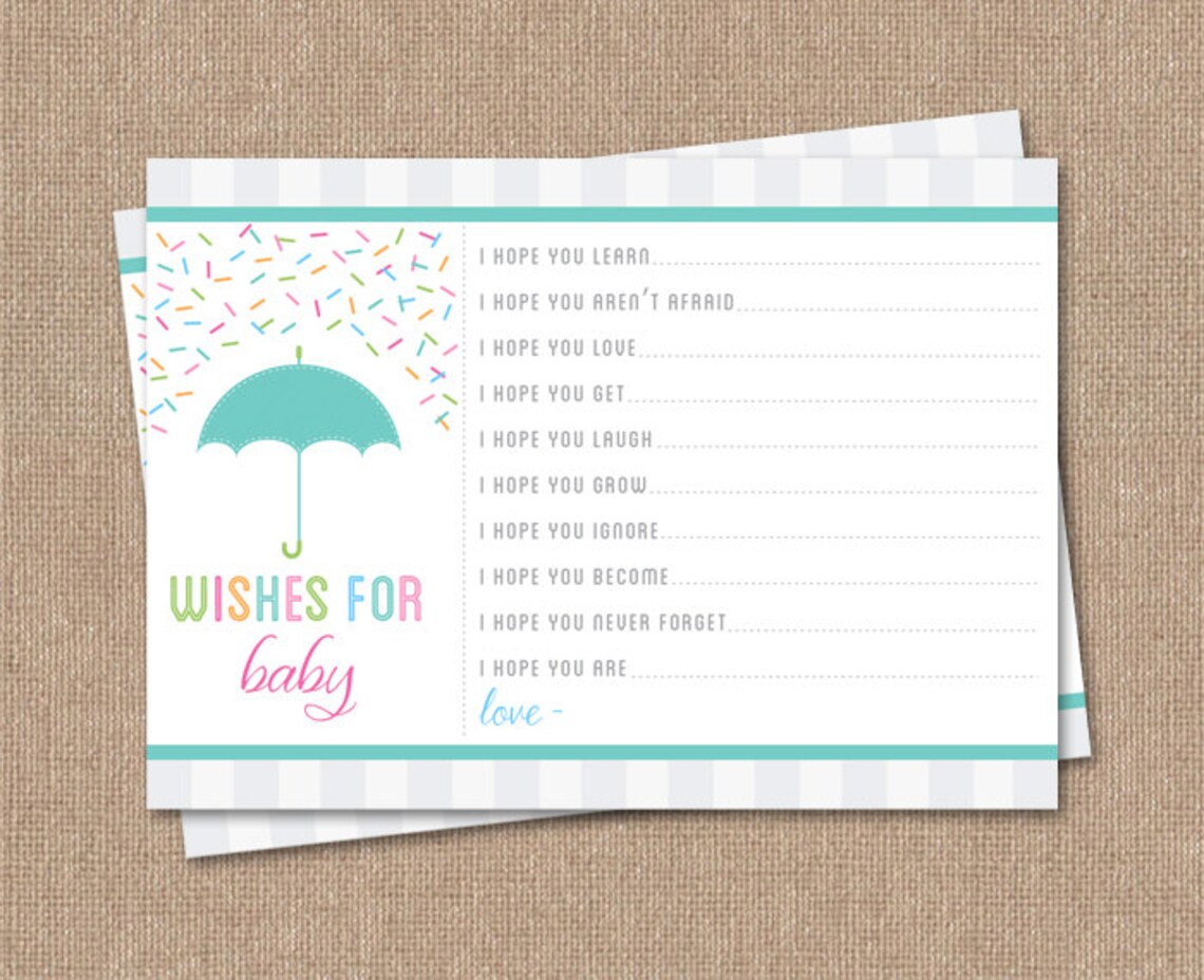 Wishes for Baby Card Printable BABY SPRINKLE Etsy