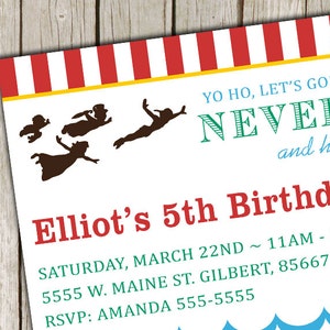 PETER PAN Birthday Invitation Neverland Party Printable Digital Invitation image 2