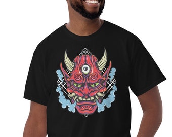 Japanese Oni Mask Short Sleeve T-Shirt Tattoo Art Inspired Third Eye