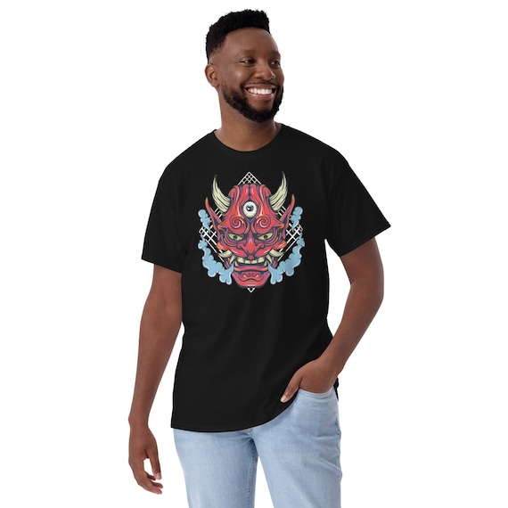 Japanese Oni Mask Short Sleeve T-Shirt Tattoo Art Inspired Third Eye