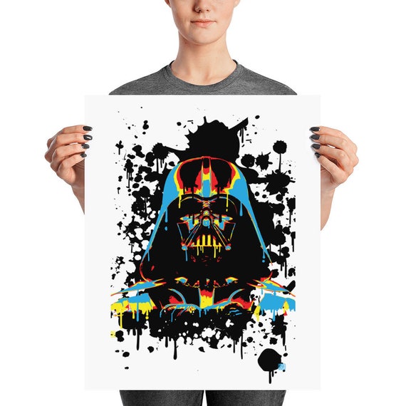 Darth Vader Pop Art Print – Star Wars Fan Art Poster, Dark Side Wall Decor, Made to Order