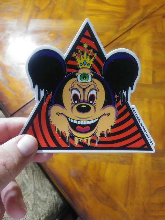 Green Eye Monster Vinyl Sticker Mickey Parody