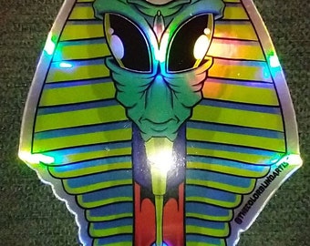Trippy Holographic Alien Egyptian Stickers