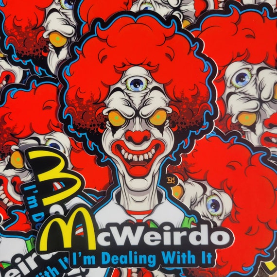 Big Trippy Vinyl Stickers McWeirdo Ronald McDonald Parody Third Eye Clown