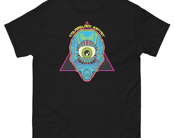 Trippy Third Eye Alien UFO Outer Space Unisex Apparel Clothing Streetwear Heavyweight Graphic Tee T-shirt Fashion Colorblind Artist