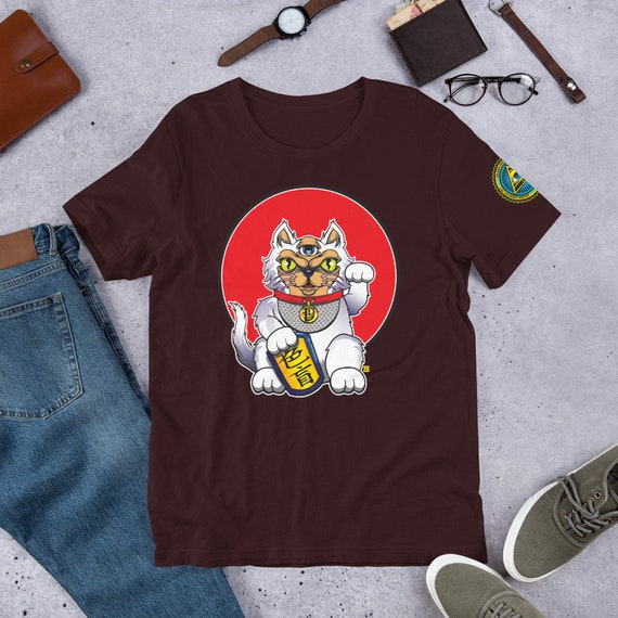 Lucky Cat T-Shirt, Kawaii Clothing, Maneki Neko, Japanese Shirt, Kanji Shirts, Japanese Style, Kawaii Shirts For Men, Unisex