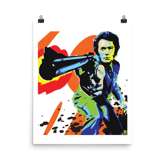 CLINT EASTWOOD DIRTY HARRY CANVAS PRINT PICTURE WALL HANGING ART FREE DELIVERY