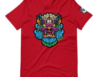 Third Eye Foo Dog Japanese Inspired Short-Sleeve Unisex T-Shirt Asian Clothing