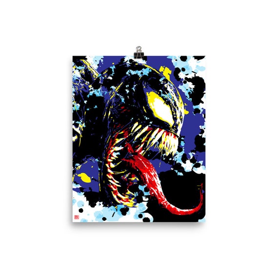 Venom Pop Art Print – Marvel Comics Wall Art Poster, Spiderman Villain Decor, Made to Order