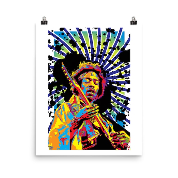 Jimi Hendrix Purple Haze Print – Psychedelic Pop Art Wall Decor