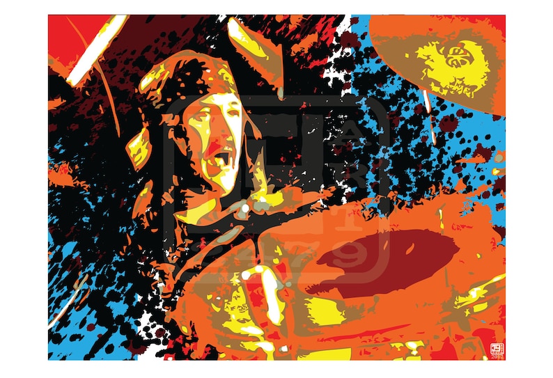 COLORBLiND ARTiSTWall Art Home Decor Led Zepplin John Bonham Pop Art Print
