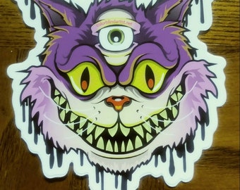 3 eyed Cheshire Cat Parody Stickers