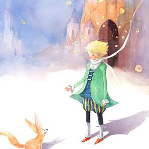 Ilustración de acuarela, ilustración de fantasía, regalo infantil. Ilustraciones de acuarela originales pintadas a mano.