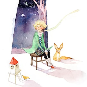 Aquarell Illustration, Fantasy Illustration, Kindergeschenk.Original handgemalte Aquarell Illustrationen