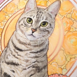 Retratos de gatos personalizados, obras de arte de mascotas en acuarela pintadas a mano, retrato de mascota personalizado a partir de una foto, regalos personalizados 100 % pintados a mano.