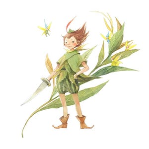 Ilustración de acuarela, ilustración de fantasía, regalo infantil. Ilustraciones de acuarela originales pintadas a mano.