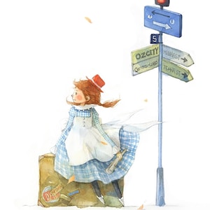 Ilustración de acuarela, ilustración de fantasía, regalo infantil. Ilustraciones de acuarela originales pintadas a mano.