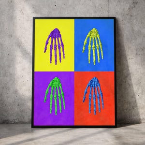 Anatomi Pop Art Hand Ben Nr 07 Tryck, Gicléetryck i museikvalitet, Medicinsk affisch för kirurgi och ortopedi, Väggkonst i väntrum