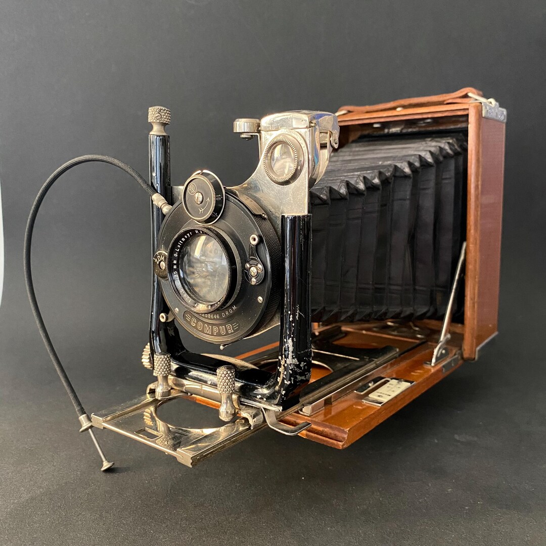 Antique Brown Vintage Camera, Rare Plate Camera, COMPUR Lens G ...